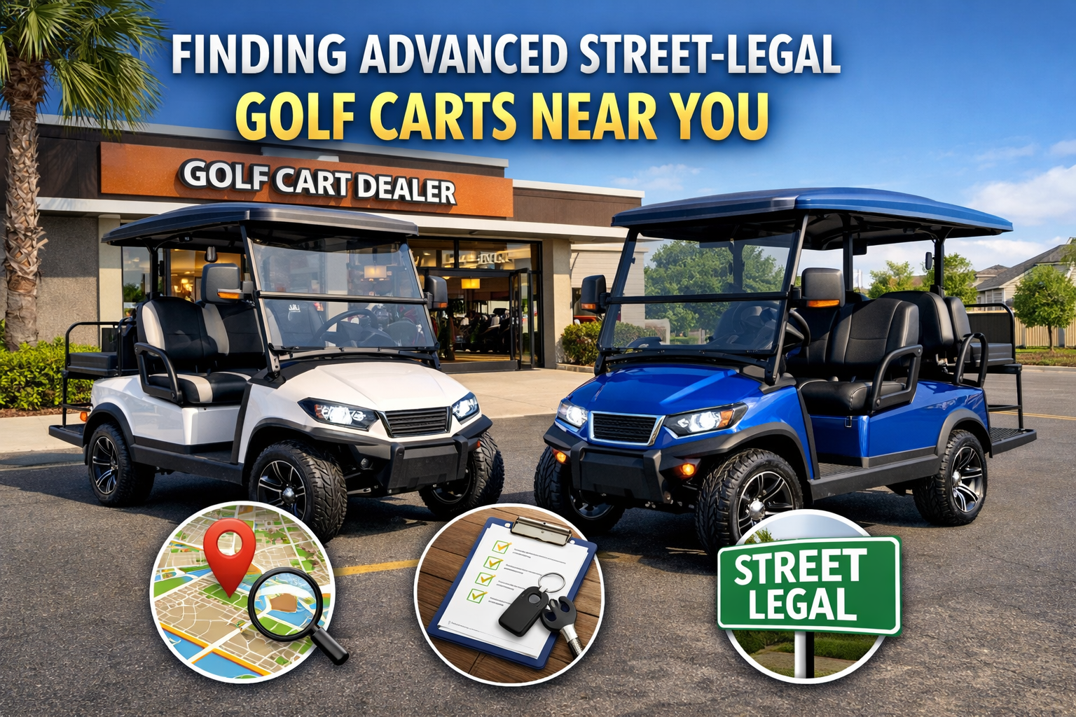 Where can I find dealers for advanced street-legal golf carts near me?